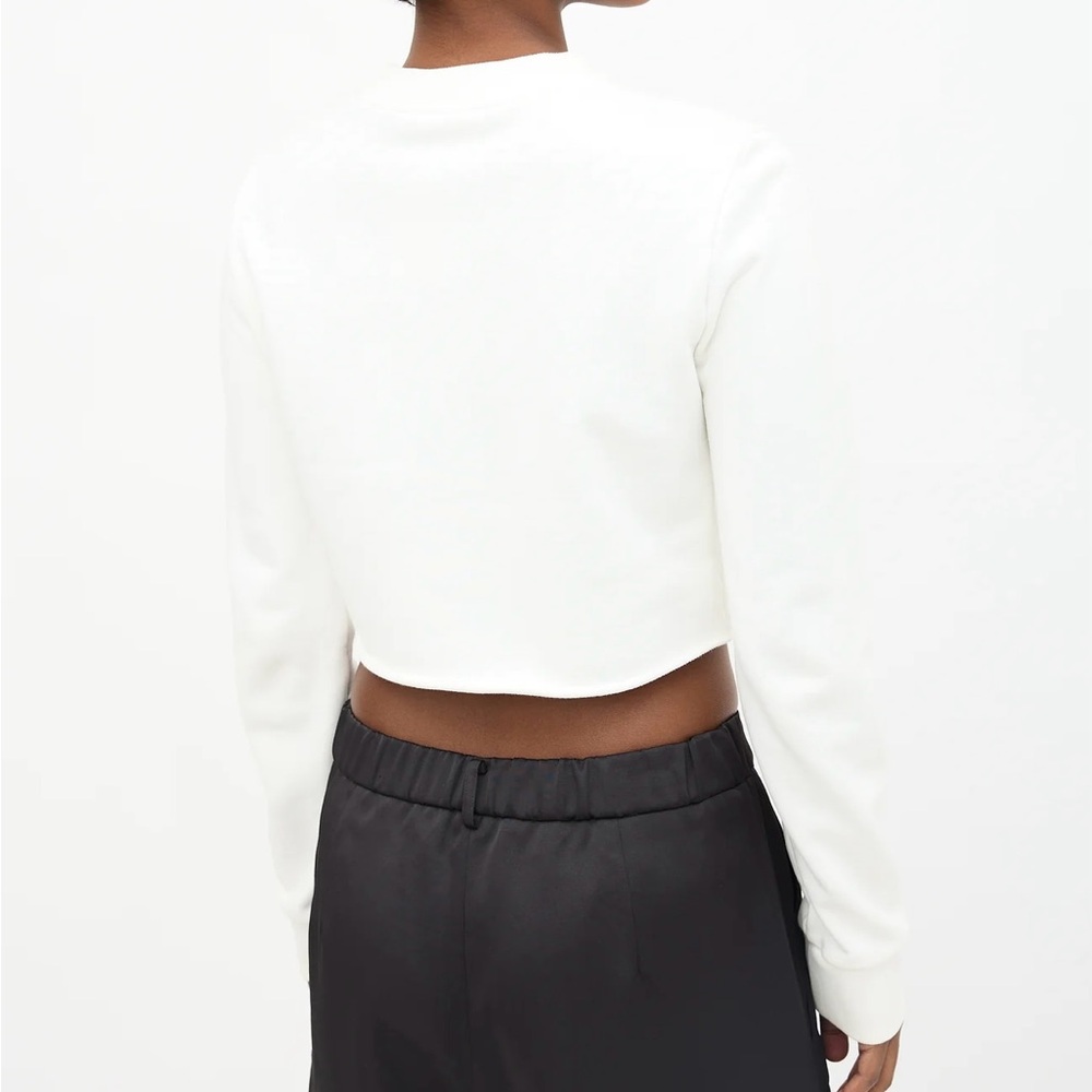 Authentic Balmain Black and White Logo Crop Top sweatshirt - Picture 3 of 8
